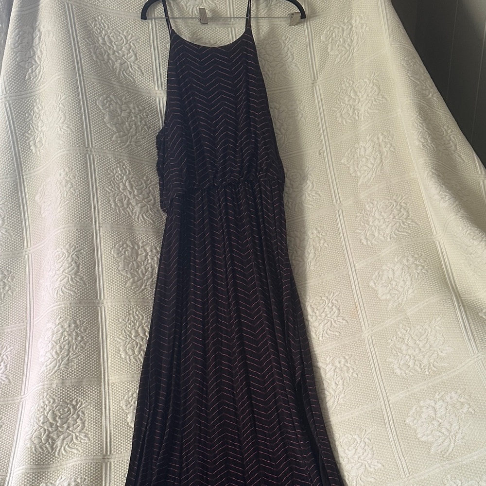 Maurices Black and Pink Chevron Maxi Dress